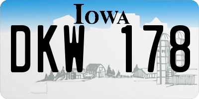IA license plate DKW178