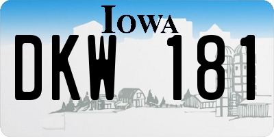 IA license plate DKW181