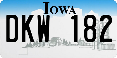 IA license plate DKW182