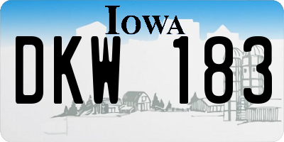 IA license plate DKW183