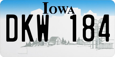 IA license plate DKW184