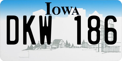 IA license plate DKW186