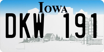 IA license plate DKW191
