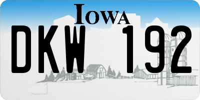 IA license plate DKW192