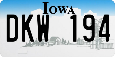IA license plate DKW194