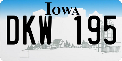 IA license plate DKW195
