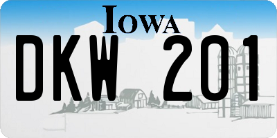 IA license plate DKW201