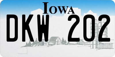 IA license plate DKW202