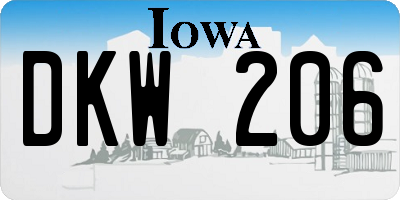IA license plate DKW206