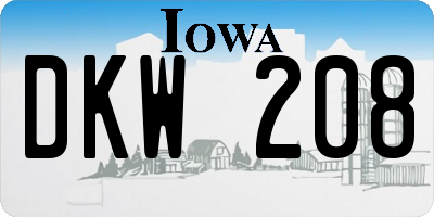 IA license plate DKW208