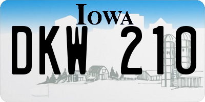 IA license plate DKW210