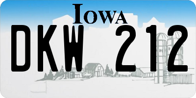 IA license plate DKW212