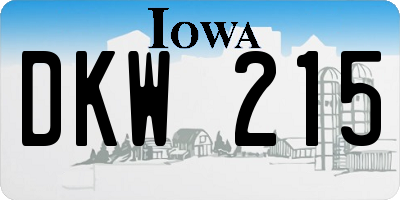 IA license plate DKW215