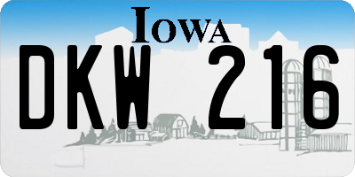 IA license plate DKW216