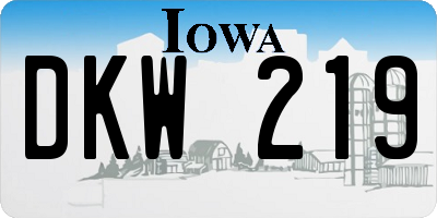 IA license plate DKW219