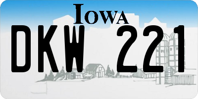 IA license plate DKW221
