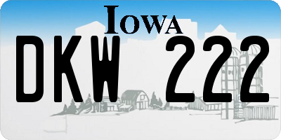 IA license plate DKW222