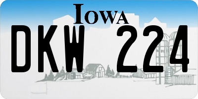 IA license plate DKW224