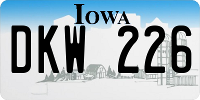 IA license plate DKW226