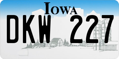 IA license plate DKW227