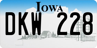 IA license plate DKW228