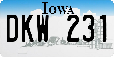 IA license plate DKW231