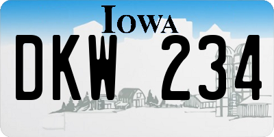IA license plate DKW234