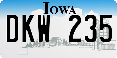 IA license plate DKW235