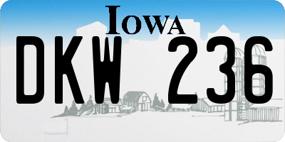 IA license plate DKW236