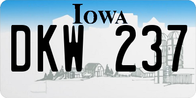 IA license plate DKW237