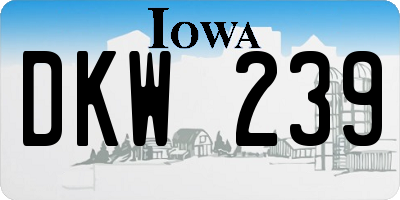 IA license plate DKW239