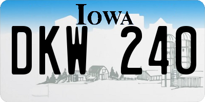 IA license plate DKW240
