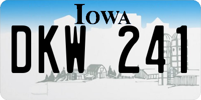 IA license plate DKW241