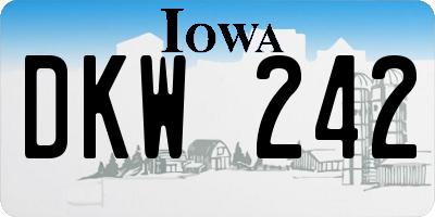 IA license plate DKW242