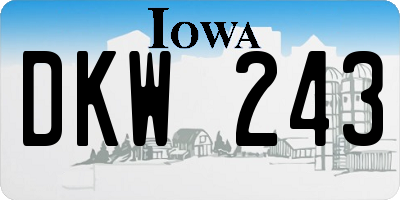 IA license plate DKW243