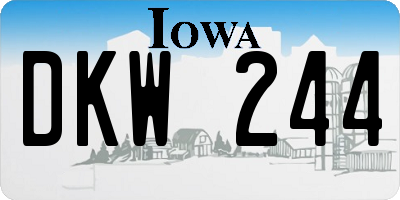IA license plate DKW244