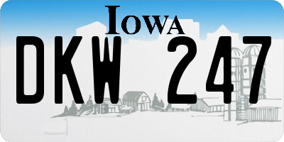 IA license plate DKW247