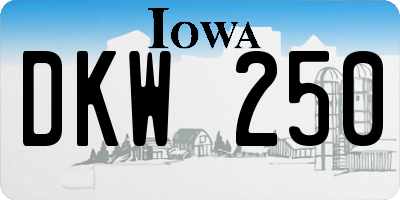 IA license plate DKW250