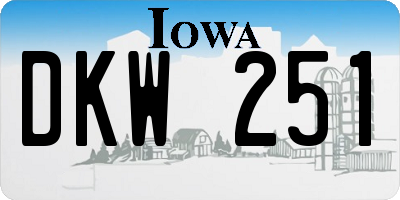 IA license plate DKW251