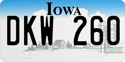 IA license plate DKW260