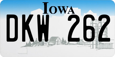 IA license plate DKW262