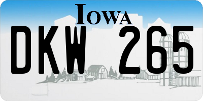 IA license plate DKW265