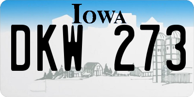 IA license plate DKW273