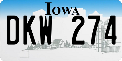 IA license plate DKW274