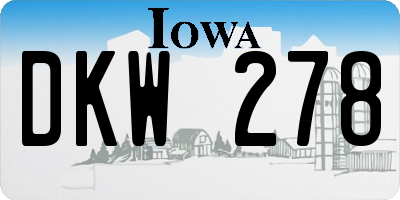 IA license plate DKW278