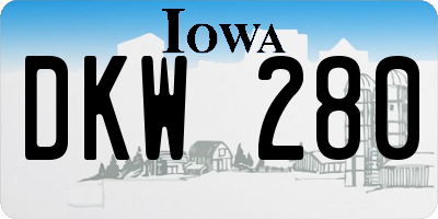 IA license plate DKW280