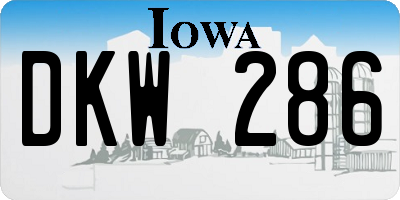 IA license plate DKW286