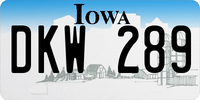 IA license plate DKW289