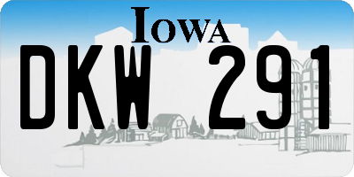 IA license plate DKW291