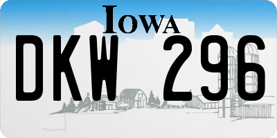 IA license plate DKW296
